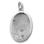 Oval silver photo pendant blank