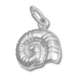 Silver spiral seashell pendant charm