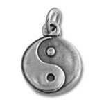 Silver yin-yang pendant charm