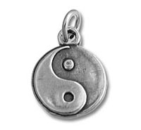 Silver yin-yang pendant charm