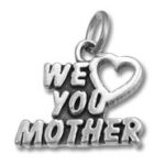Silver "We Love You Mother" heart pendant