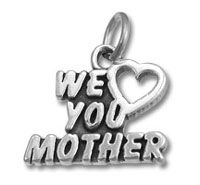 Silver "We Love You Mother" heart pendant