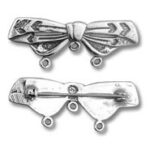 Bow brooch clasp with three attachment loops