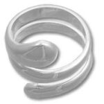 Silver spiral adjustable wrap ring