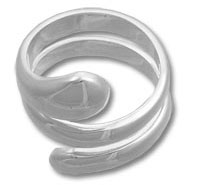 Silver spiral adjustable wrap ring