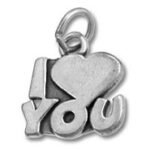 Silver I love you heart charm pendant