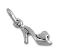 Silver high-heel shoe pendant charm