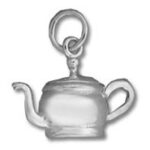 Small silver teapot charm pendant