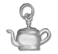 Small silver teapot charm pendant