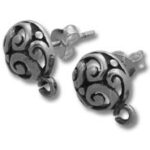 Pair of silver filigree earring posts