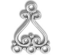 Silver filigree teardrop pendant with beads