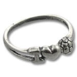Silver ring with soccer ball charm