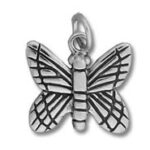Silver butterfly pendant charm with loop