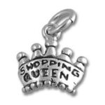 Silver Shopping Queen crown charm