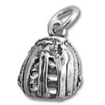 Silver baseball glove charm