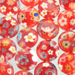 Circular Flower Glass Beads