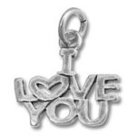 Silver I Love You pendant charm