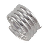 Silver Modern Swirl Multi Ring