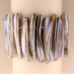 Iridescent mother of pearl stick bracelet