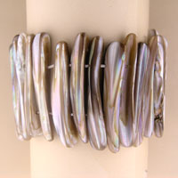 Iridescent mother of pearl stick bracelet
