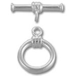 Silver toggle clasp for necklace or bracelet