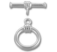 Silver toggle clasp for necklace or bracelet