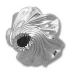 Silver swirled flower-shaped metal bead