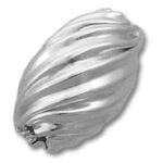 Silver oval metal jewelry bead