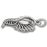 Silver leaf pendant charm