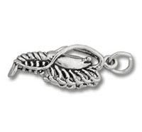 Silver leaf pendant charm