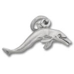 Silver dolphin charm pendant with loop