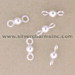 Silver two-bead jewelry connectors