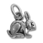 small silver rabbit charm pendant