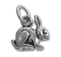 small silver rabbit charm pendant