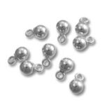 Silver bead tips jewelry findings with loops