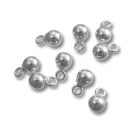 Silver bead tips jewelry findings with loops