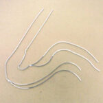 Silver threader earrings with wavy bars