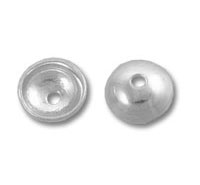 Small silver dome bead caps