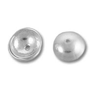 Two silver domed metal buttons