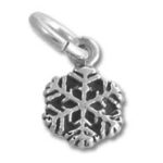 silver snowflake charm pendant with clasp
