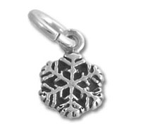 silver snowflake charm pendant with clasp