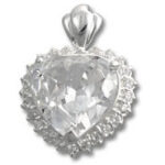 Heart-shaped diamond pendant with halo