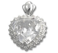 Heart-shaped diamond pendant with halo