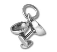 Silver martini glass charm pendant
