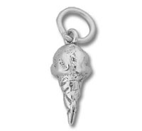 silver ice cream cone charm pendant