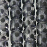 Black Spotted Cylindrical Style Glass Beads