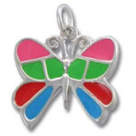 Colorful enamel butterfly pendant charm