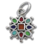 Colorful enamel star pendant with silver loop