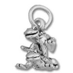 Silver frog charm pendant