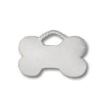 Silver bone-shaped dog ID tag
